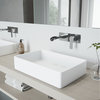 VIGO Magnolia Handmade Matte Stone Vessel Bathroom Sink With Wall Mount Faucet