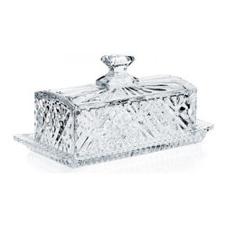Hand Crafted Crystal Covered Butter Dish with Lid, Kitchen Accessory - Butter Dishes