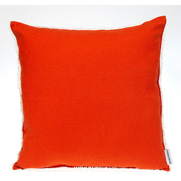 Parkland Collection Transitional Solid Orange Square 16" x 16" Pillow