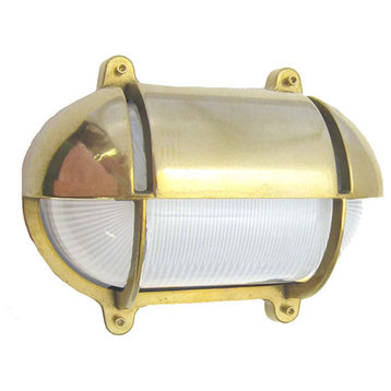 Oval Bulkhead Sconce (UL Listed for US J-Box / Solid Brass / Interior / Exterior