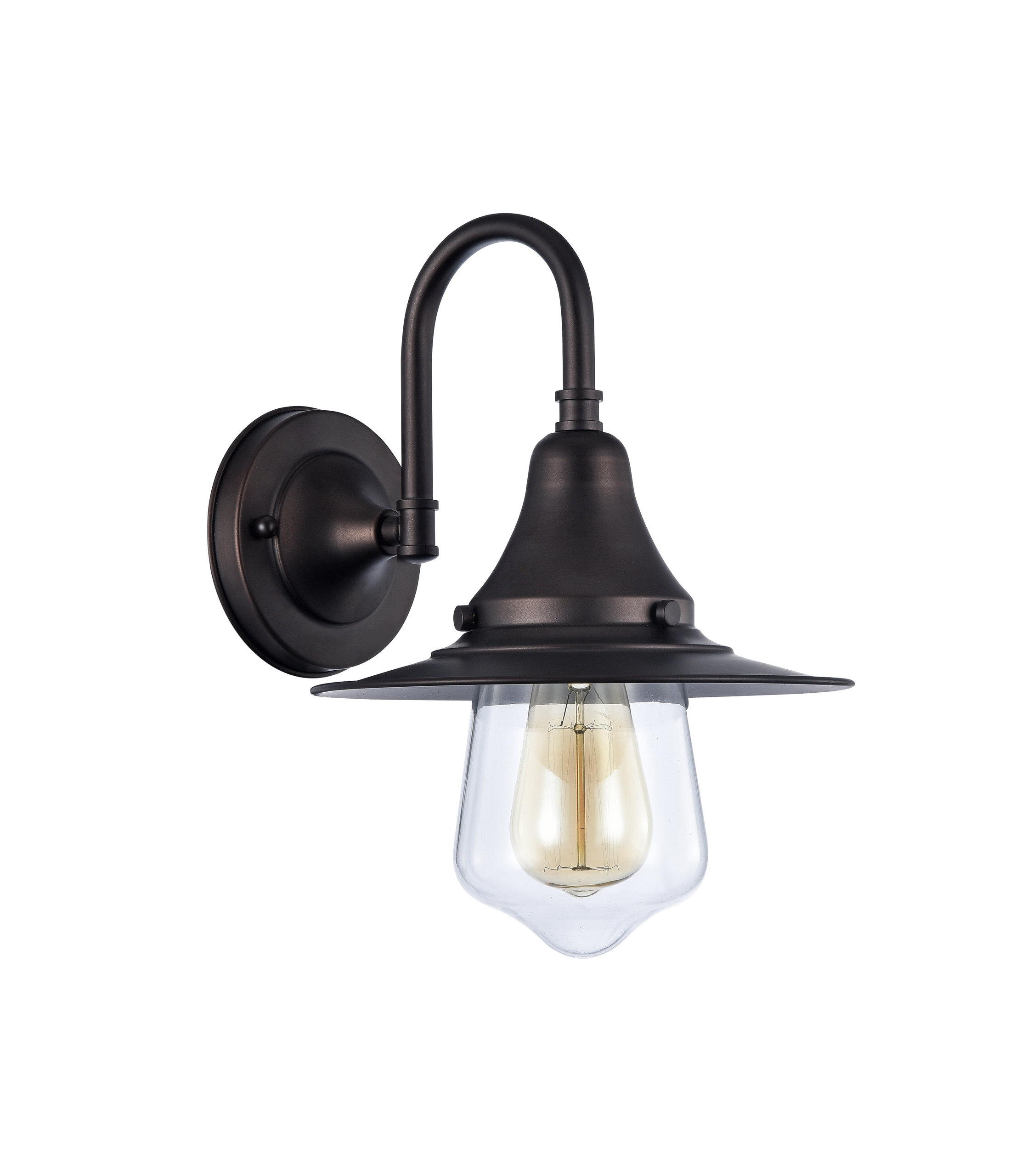 IRONCLAD, Industrial-style 1 Light Rubbed Bronze Wall Sconce, 9" Wide
