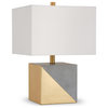 Severin 18.5 Tall Gold-Dipped Concrete Table Lamp with Fabric Shade in Gold...