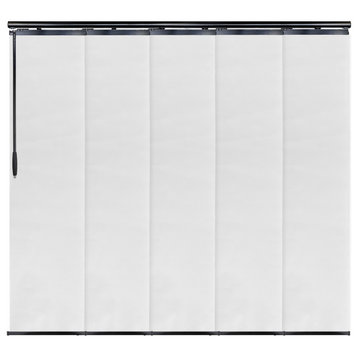 Chauky White 5-Panel Track Extendable Vertical Blinds 58-110"W