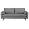 Revive Upholstered Fabric Sofa, Light Gray