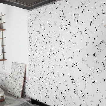 Crédence de cuisine en décor terrazzo
