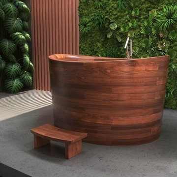 True Ofuro Duo Wooden Freestanding Japanese Soaking Bathtub