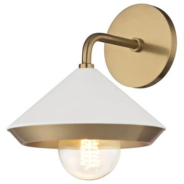 Mitzi Marnie 1-LT Wall Sconce H139101-AGB/WH - Aged Brass & White