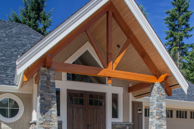Amazing Reno -- Timberframe entry with King Post