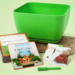 Fertile Earth Simple Garden Starter Kit in Green - Outdoor Pots And Planters