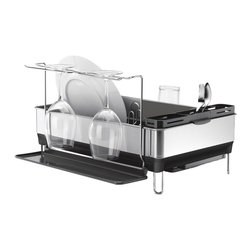 simplehuman - Steel Frame Dishrack With Wine Glass Holder - Dish Racks