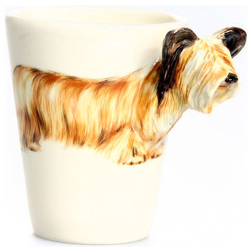 Sky Terrier 3D Ceramic Mug, Brown
