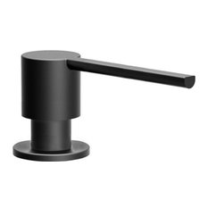 Soap Dispenser, Round, Matte Black Stainless Steel