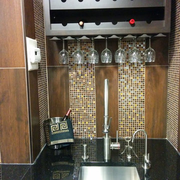 Bar with Wood tile and Glass Moasics