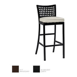 Oxford Modern Wrought Aluminum Bar Stool by Summer Classics - Outdoor Bar Stools And Counter Stools