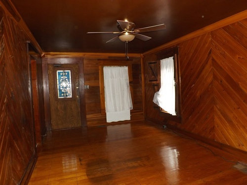 Lighten Look Of Dark Wood Room In 1920s Cottage Without Painting - What Paint Looks Good With Dark Wood