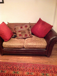 Houzz 2024 leather sofa