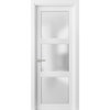 Solid French Door Frosted Glass 3 Lites 24x80 | Lucia 2552 Matte White