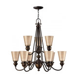 Olde Bronze 9lt Chandelier - 9 x 60W E27