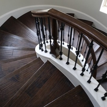 Curved stairs- Wood floor & stair nose