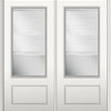 Internal Blinds Fiberglass Double Door 3/4-Lite, 74", Hand In-Swing: Right