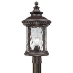 Quoizel - Quoizel 1 Light Chimera Outdoor Post Lanterns in Imperial Bronze - CHI9011IB - Chimera, a traditional outdoor collection with unique glass, will add flair to your home's exterior. Its imperial bronze finish works well with many decors its distinctive clear water glass is sure to make a statement for years to come.