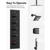 Thermostatic Dual Heads Rain Shower Faucet with Rough-In Valve & 6 Body Jets, Matte Black, 16 in. X 6 in.