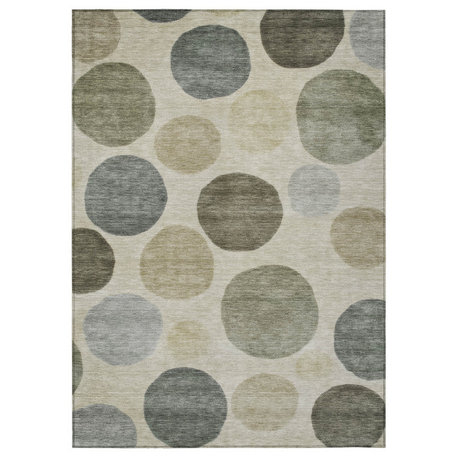 Machine Washable Indoor/Outdoor Chantille ACN2062 Brown 9' x 12' Rug