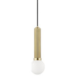 Hudson Valley Lighting - Hudson Valley Lighting 5104-AGB Reade - Reade 1 Light Pendant - Aged Brass FinishReade 16.5 Inch 8W 1 Aged BrassUL: Suitable for damp locations Energy Star Qualified: n/a ADA Certified: n/a  *Number of Lights: 1-*Wattage:8w LED bulb(s) *Bulb Included:Yes *Bulb Type:LED *Finish Type:Aged Brass