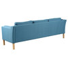 Monroe Midcentury Modern 3-Seater Sofa, Twill, Urban Surf
