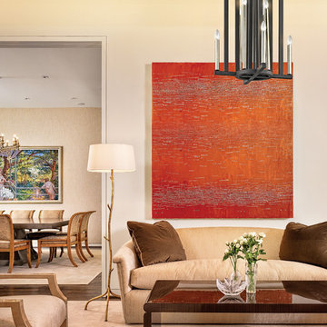 Grayson 8-Light Pendant - Textured Bronze and Champagne Silver Leaf Finish