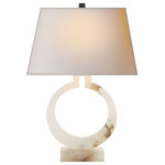 Visual Comfort & Co. - Ring Form Large Table Lamp in Alabaster with Natural Paper Shade - Bulbs Included: No