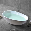 Homary Oval Freestanding Bathtub Stone Resin in Matte White