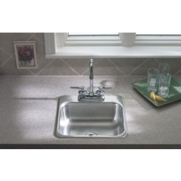 Sterling B155-1 15" Drop In Single Basin Stainless Steel Bar Sink - Stainless