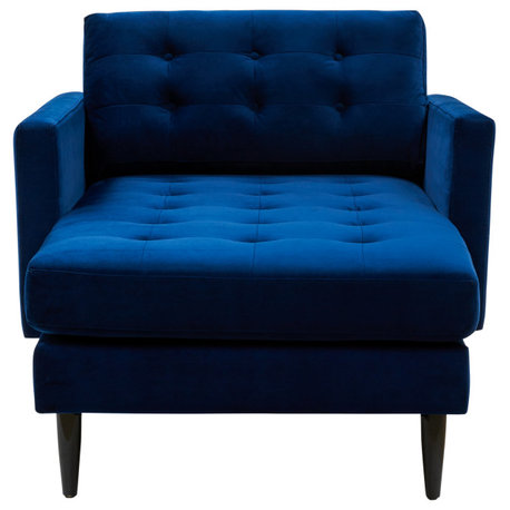 Safavieh Couture Curtis Tufted Chaise, Navy, Navy