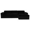 Leo Black Fabric Sectional Sofa, HGSN300