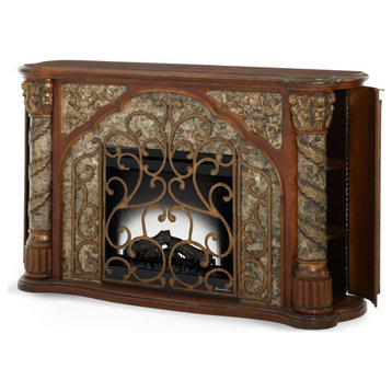 Villa Valencia Electric Fireplace with Heater, Classic Chestnut