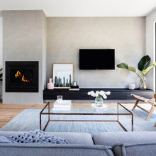 living room including fire places