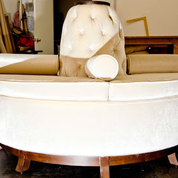 Center Banquette Sofa in Velvet from Robert Allen
