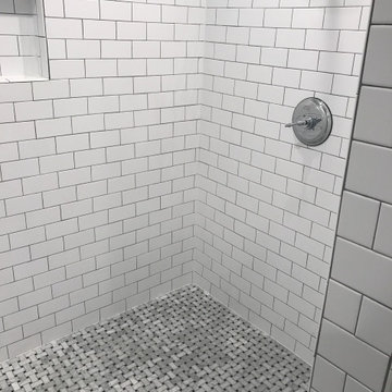Subway tile shower