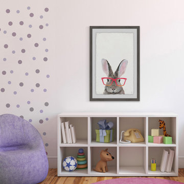 "Hippie Bunny" Framed Painting Print