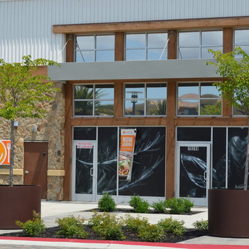 Main Street Cupertino - Cylinder Entry Planters