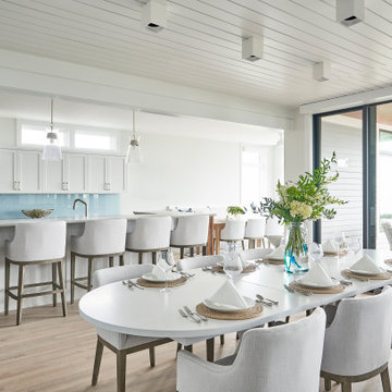 Open Kitchen and Dining Room in a Wrightsville Beach Custom Home