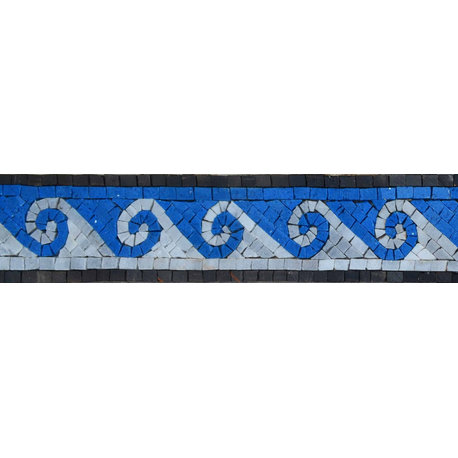 Mosaic Border, Nautical Waves, 4"x12"