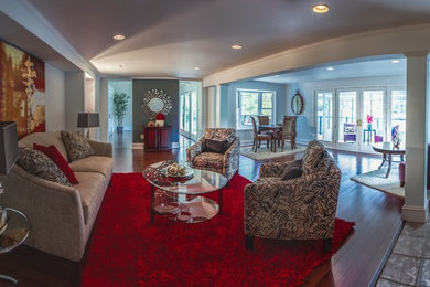 Example of a trendy family room design in New York