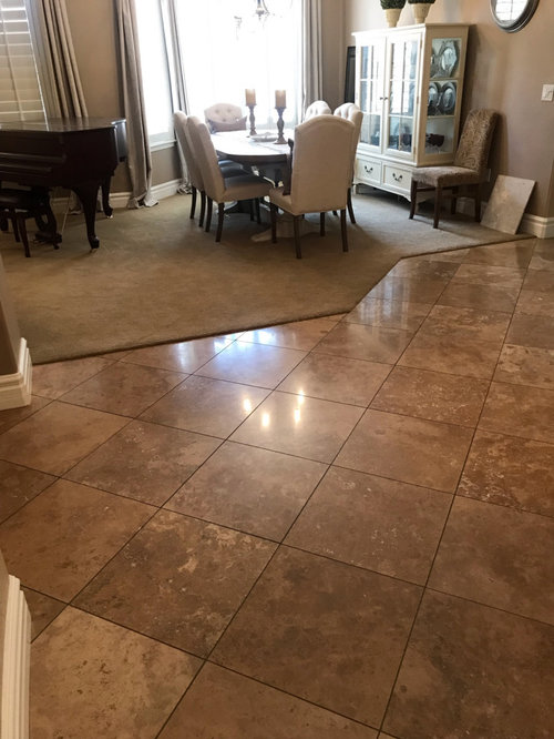 replace travertine with wood?