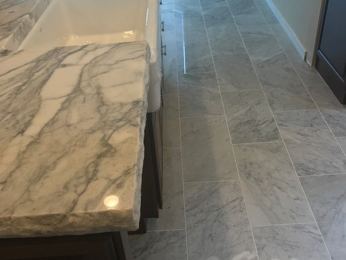 Help My Marble Tile Floor Doesn T Match My Marble Slab Countertops