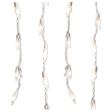 Shimmering Clear Mini Icicle Christmas Lights, White Wire, 300-Piece Set
