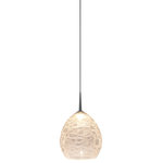 Bruck Lighting - Vibe LED Pendant, Chrome Finish, Ice Glass Shade - Bruck's European and American Artisan, mouth-blown glass is known throughout the world for
