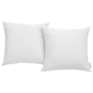 Modway Convene 2-Piece Modern Fabric Outdoor Patio Pillow Set in White
