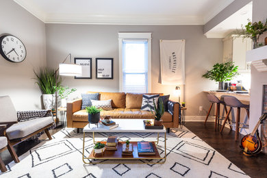 Example of a trendy living room design in Nashville